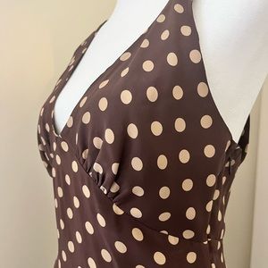 Vintage Betsey Johnson Polkadot Silk Halter Dress